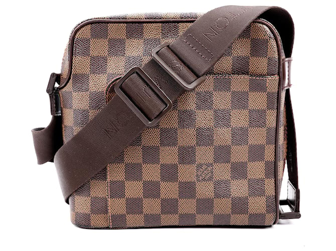 Borsa a tracolla Louis Vuitton Damier Ebene Olav PM N41442 Marrone Pelle  ref.1418620