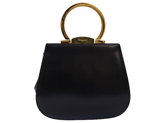 Salvatore Ferragamo Gancini Negro Cuero  ref.1418655