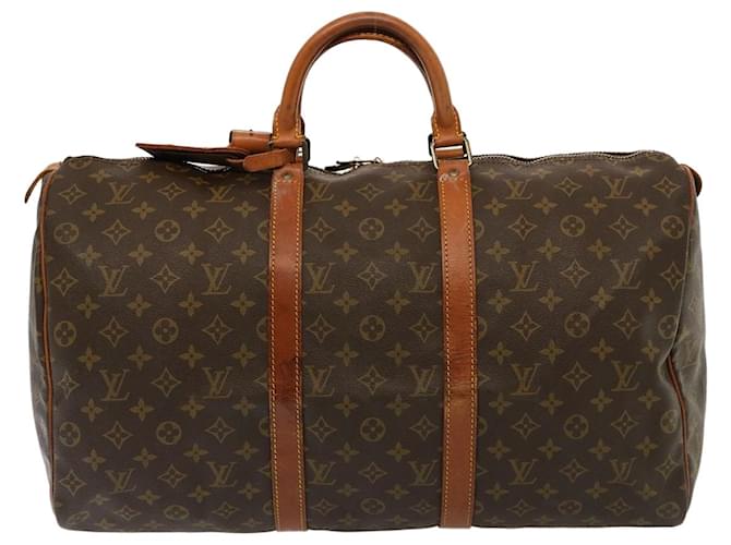 Louis Vuitton Keepall 50 Castaño Lienzo  ref.1418668