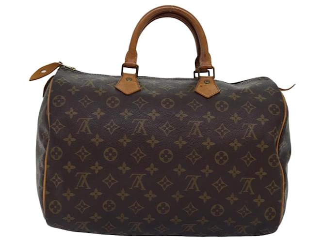 Louis Vuitton Speedy 35 Castaño Lienzo  ref.1418670