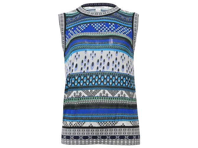 Diane Von Furstenberg – Ärmelloses Stricktop aus blauer Baumwolle
