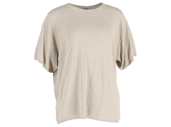 Totême Short-Sleeved T-shirt in Beige Silk  ref.1418697