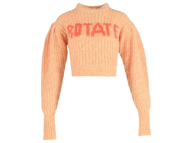 Autre Marque Rotate Birger Christensen Adley Ribbed Sweater in Orange Wool  ref.1418723