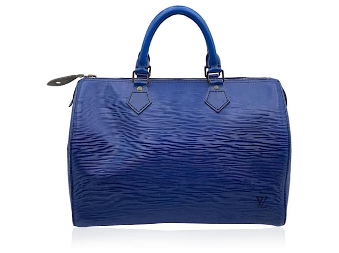 Louis Vuitton Speedy en cuir épi bleu Toledo 30 Sac Boston  ref.1418727