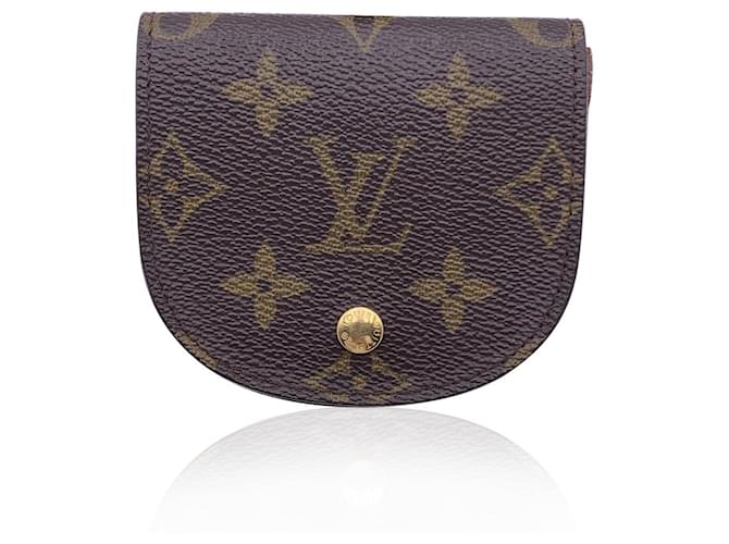 Louis Vuitton Vintage Monogram Gousset Change Coin Purse M61970 Brown Cloth  ref.1418734