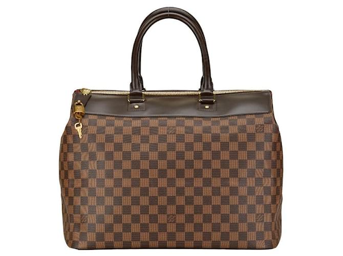 Borsa Louis Vuitton Damier Greenwich PM N41165 in ottime condizioni Marrone Plastica  ref.1418766