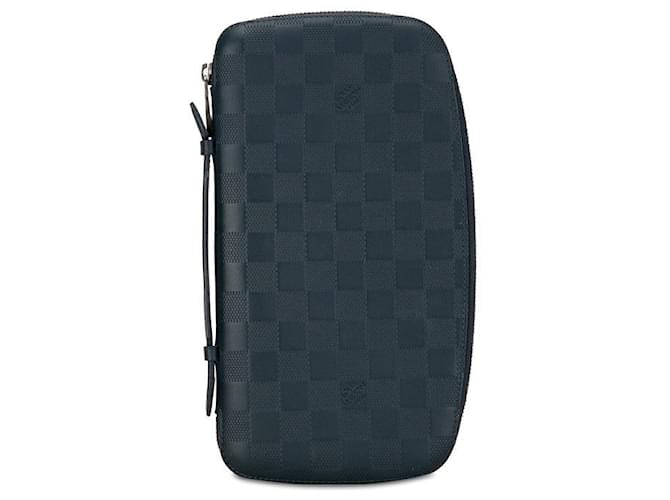 Organizer Portefeuille long organisateur Louis Vuitton Damier Infini Atoll N41382 en cuir PVC en très bon état Plastique Bleu  ref.1418779