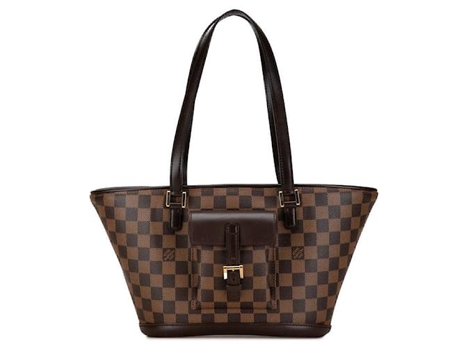 Sac à main Louis Vuitton Damier Manosque N51121 en très bon état Plastique Marron  ref.1418783