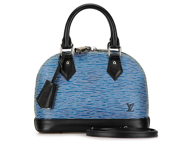 Bolso de mano Louis Vuitton Alma BB M41437 de cuero PVC en excelente estado Azul  ref.1418784