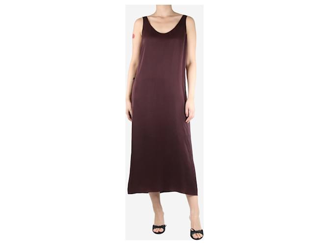 Autre Marque Burgundy satin midi slip dress - size UK 10 Dark red  ref.1418884