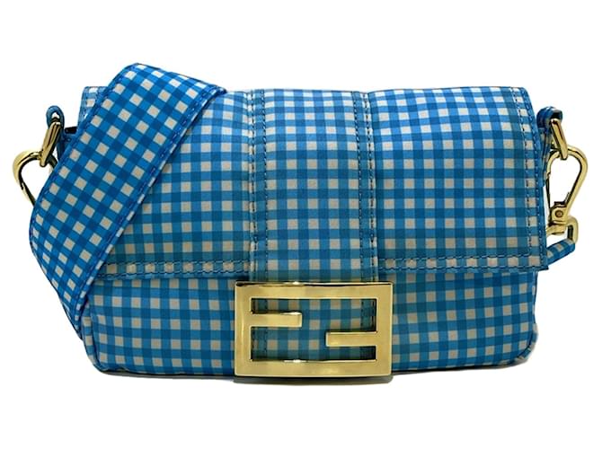 Fendi Baguette convertible en nylon Joshua Vides Mini bleue bleue Tissu  ref.1418928