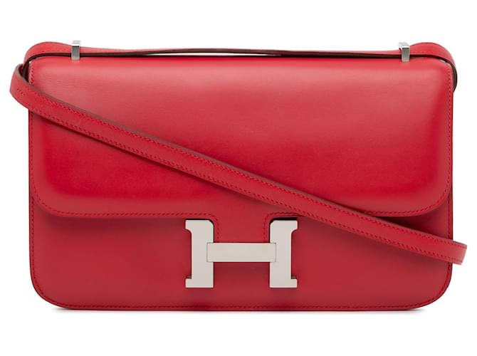 Constance Hermès Rojo Constanza Elan 25 Roja Cuero Becerro  ref.1418975