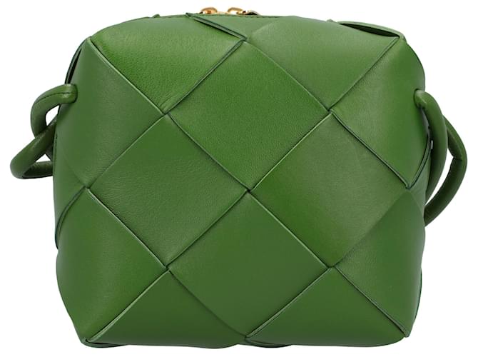 Bolsa para câmera mini cassete Bottega Veneta verde Couro  ref.1419036