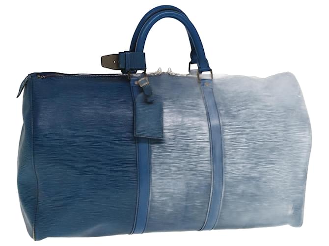 Louis Vuitton Epi Keepall 50 Borsa Boston Blu M42965 LV Aut 76630 Pelle  ref.1419057