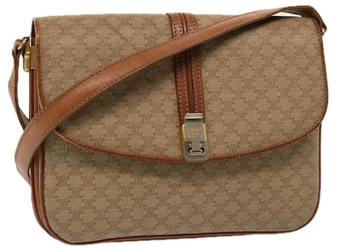 Céline CELINE Macadam Canvas Shoulder Bag Beige Auth 76996  ref.1419060