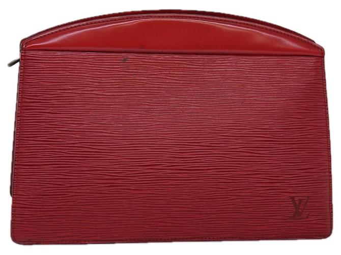 Saco de embreagem LOUIS VUITTON Epi Trousse Crete vermelho M48407 Autenticação de LV 77137 Couro  ref.1419075