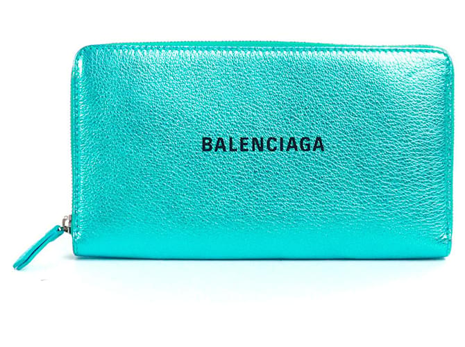 City BALENCIAGA Portefeuilles T.  Cuir Bleu  ref.1419156