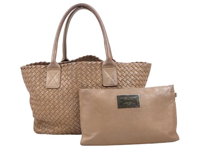 Borsa tote in pelle Bottega Veneta Intrecciato Cabat PM color oro 141498 D'oro  ref.1419168