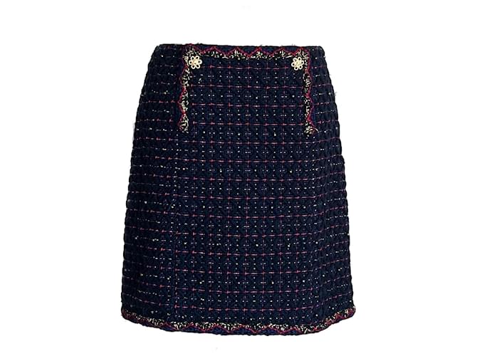 Chanel Skirts Navy blue Tweed  ref.1419216