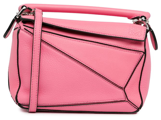 LOEWE Pink Mini Puzzle Satchel Leather Pony-style calfskin  ref.1419293