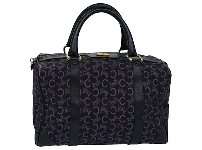 Céline CELINE C Macadam Canvas Boston Bag Navy Auth 76140 Navy blue  ref.1419336