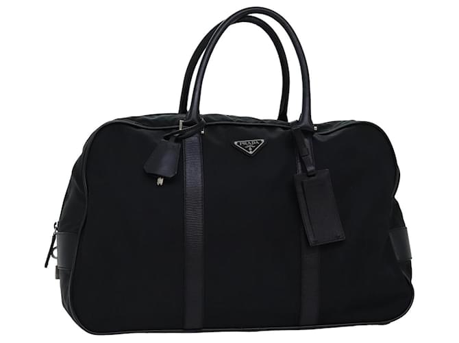 PRADA Boston Bag Nylon Black Auth 77085  ref.1419339