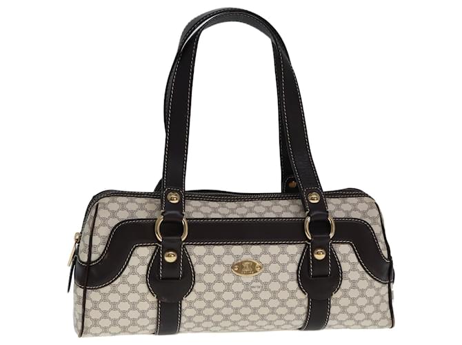 Céline CELINE Sac à main en toile Macadam PVC Blanc Auth 77214  ref.1419357