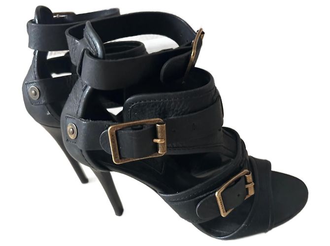 Burberry Sandali Nero Pelle