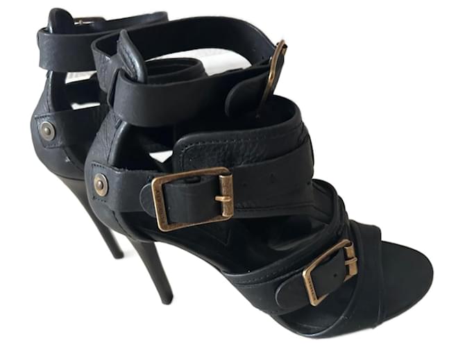 Burberry Sandals Black Leather  ref.1419418