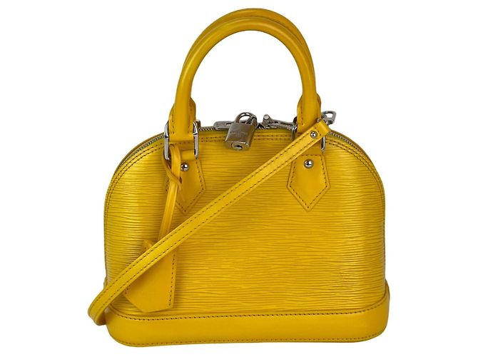 Bolsa de ombro de couro LOUIS VUITTON Alma BB Epi Amarelo