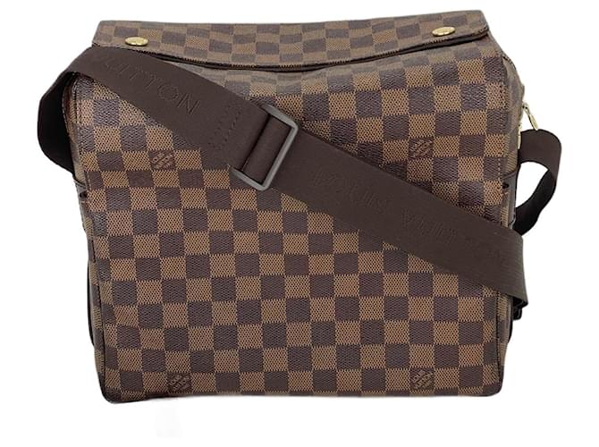 Louis Vuitton Damier Ebene Canvas Naviglio Shoulder Men's Messenger Bag Brown Cloth  ref.1419469