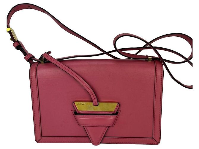 Loewe Medium Barcelona Pink Leather Shoulder Bag