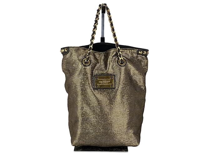 Bolso Tote Soft Gold double Jeu de Jacquard Metálico Louis Vuitton Dorado Cuero  ref.1419500