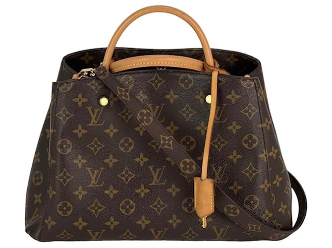 Louis Vuitton Montaigne MM Monogram Shoulder Bag Brown Cloth  ref.1419505