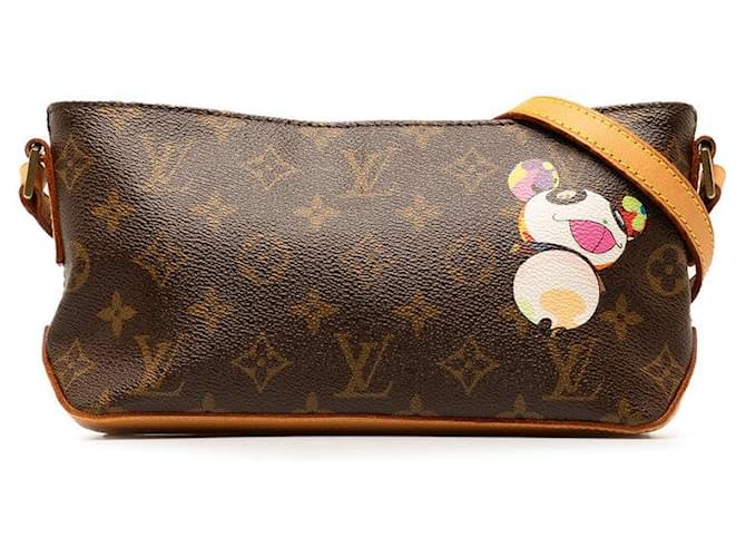 Bolsa de ombro Louis Vuitton Monogram Trotter Panda Collaboration M51241 em couro PVC marrom em muito bom estado Lona  ref.1419554