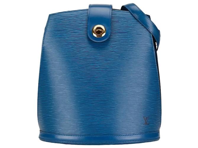 Louis Vuitton Bolsa de Ombro Epi Cluny M52255 em muito bom estado Azul Couro  ref.1419576