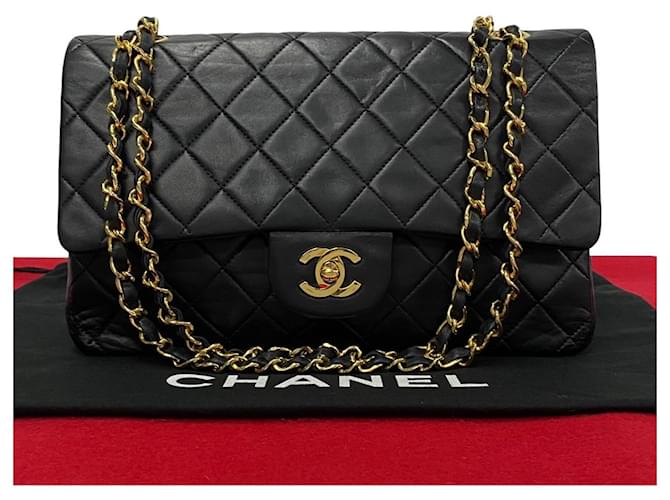 Sac a bandouliere en cuir Chanel Medium Classic Double Flap en tres bon etat Noir ref.1419600 Joli Closet
