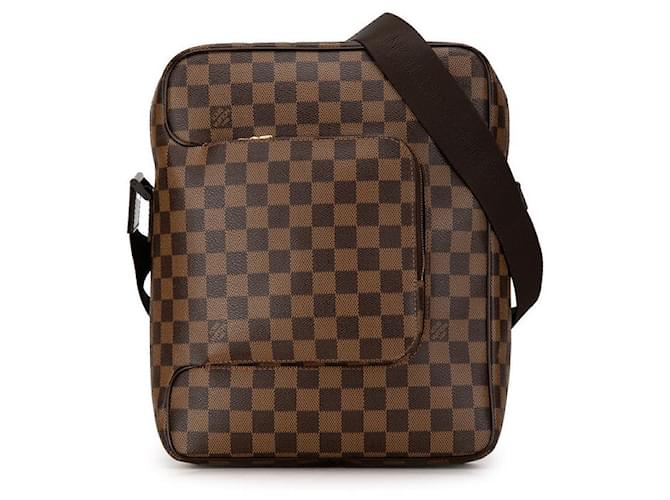 Sac à bandoulière Louis Vuitton Damier Olaf MM marron en PVC cuir N41441 en très bon état Plastique  ref.1419629