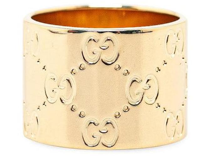 Gucci GG Icon Wide Ring Anel de metal em excelente estado Dourado  ref.1419648