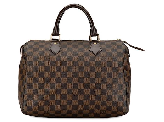 Louis Vuitton Damier Speedy 30 Handbag N41531 in Very Good Condition Brown Cloth  ref.1419657