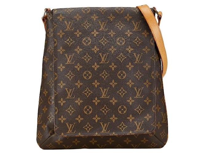 Salsa Bolsa de ombro Louis Vuitton Monogram Musette M51256 em couro PVC marrom em muito bom estado Plástico  ref.1419662