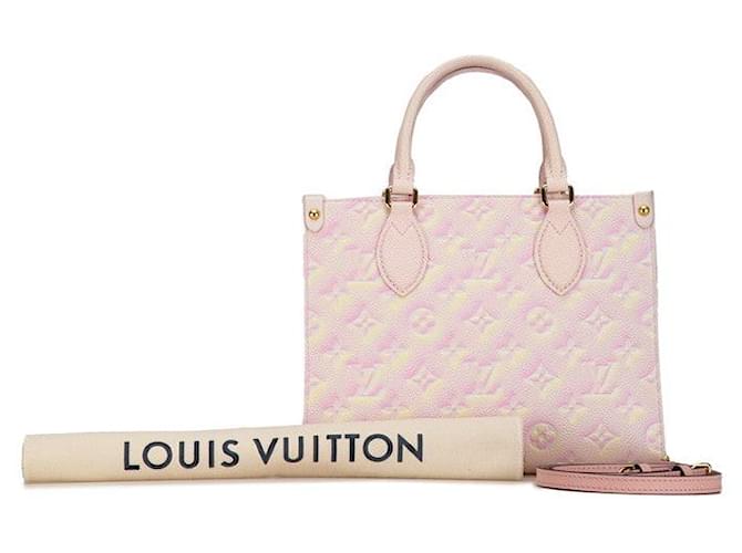 Louis Vuitton Onthego PM Leder Tragetasche M46168 In sehr gutem Zustand Pink  ref.1419674