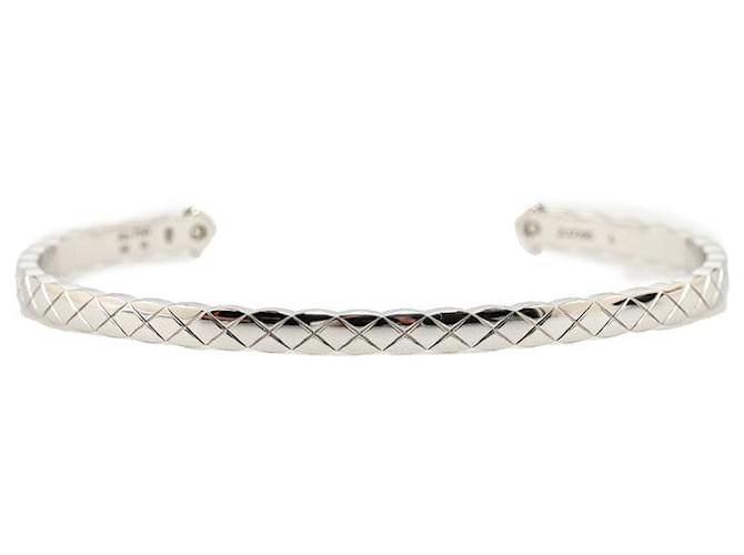 Bracelet Chanel Matelassé Coco Crush K18WG Or Blanc en Excellent État Métal  ref.1419683