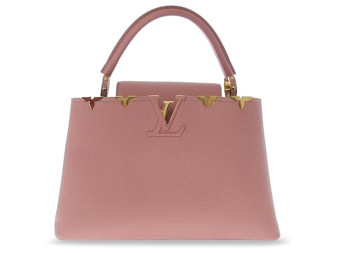 Louis Vuitton Taurillon rosa impreziosito corona di fiori Capucines PM Pelle Vitello simile a un vitello  ref.1419799