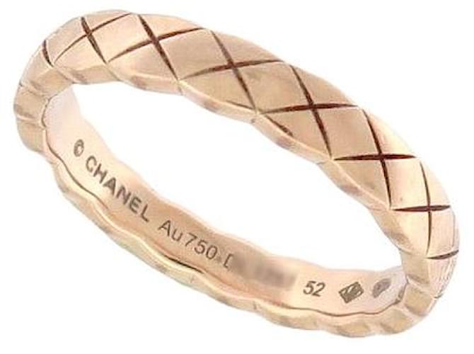 NUEVO ANILLO CHANEL COCO CRUSH MINI J11785 EN ORO BEIGE ROSA 18K 52 Anillo de oro Dorado Oro rosa  ref.1419875