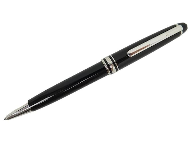 STYLO BILLE MONTBLANC MEISTERSTUCK CLASSIQUE PLATINE MB2866 RESINE NOIR PEN Résine  ref.1419921