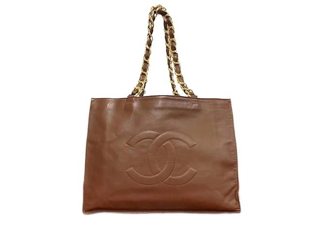 Sac à main Chanel Coco Mark en cuir 08458 en très bon état Marron  ref.1419965