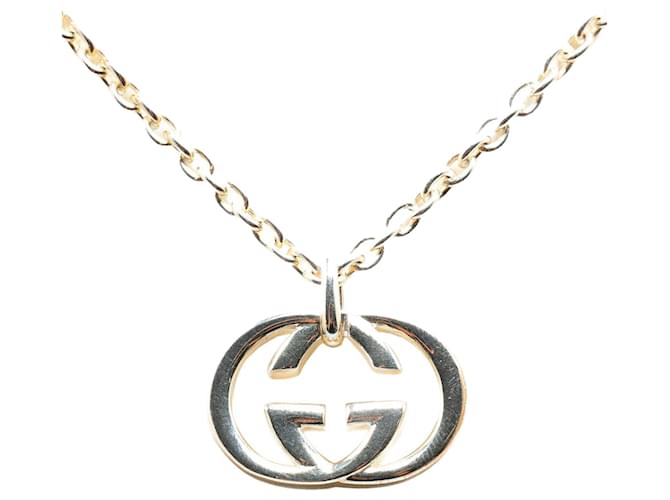 Collier avec pendentif G entrelacé Gucci Collier en métal en bon état Argenté  ref.1419983