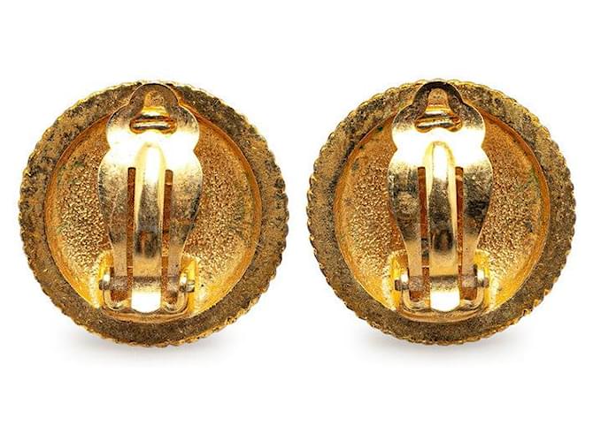 Pendientes Chanel CC con clip Pendientes de metal en muy bueno Dorado  ref.1420002