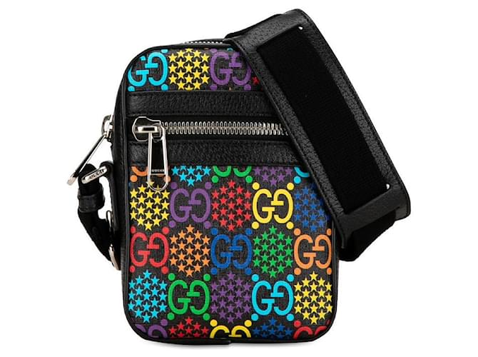 Gucci GG Psychedelic PVC Leather Shoulder Bag 598103 in Great Condition Black Cloth  ref.1420014